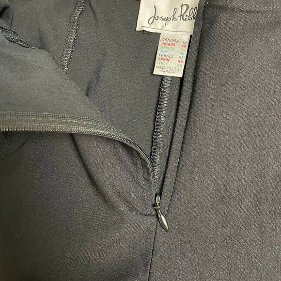 Joseph Ribkoff Pants Womens 12 Cropped Black High Rise Slit Hems Stretch - Picture 9 of 12